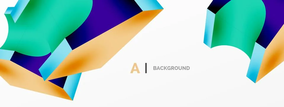 Abstract background - 3d abstract shape. Wallpaper for concept of AI technology Illustrazione stock