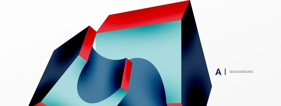 Abstract background - 3d abstract shape. Wallpaper for concept of AI technology Illustrazione stock