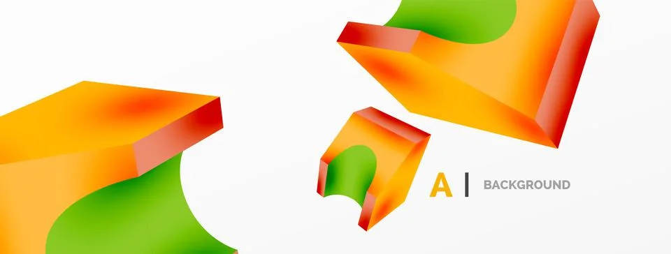 Abstract background - 3d abstract shape. Wallpaper for concept of AI technology Stock Illustration