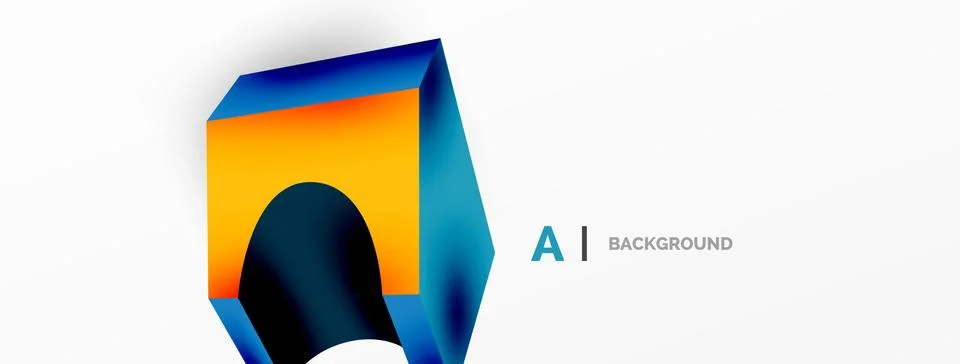 Abstract background - 3d abstract shape. Wallpaper for concept of AI technology Illustrazione stock