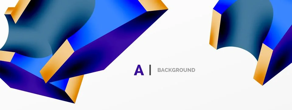 Abstract background - 3d abstract shape. Wallpaper for concept of AI technology Stock Illustration