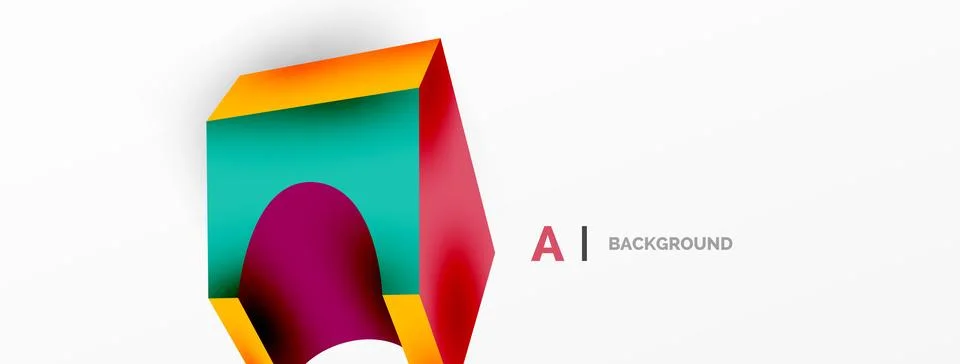 Abstract background - 3d abstract shape. Wallpaper for concept of AI technology Stock Illustration