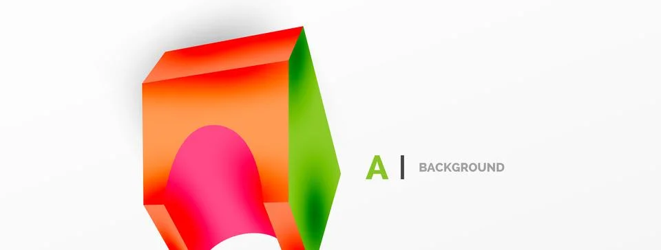 Abstract background - 3d abstract shape. Wallpaper for concept of AI technology Stock Illustration