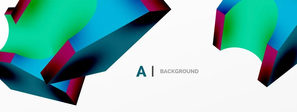 Abstract background - 3d abstract shape. Wallpaper for concept of AI technology イラスト素材