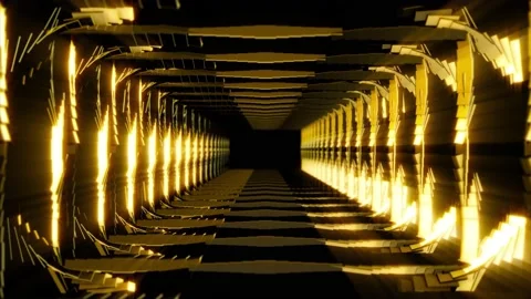 Abstract background 3D animation moving through shiny structured tunnel loop Stock Footage 148844976