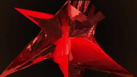 Abstract background 3D animation of a red shiny futuristic object composed Stock Footage 269027816