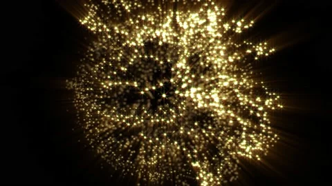 Abstract background 3D animation shiny particles balls fluctuating in space loop Stock-Footage 148844190