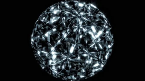 Abstract background 3D animation shiny metal structure sphere rotating loop Видео 148845152