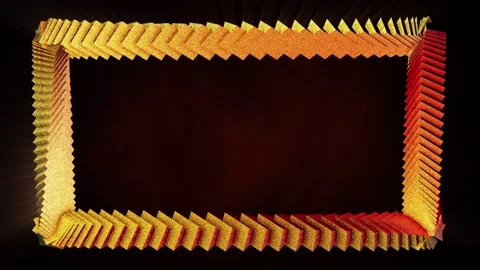 Abstract background 3D animation shiny frame structure transform in space loop Video stock 149347488