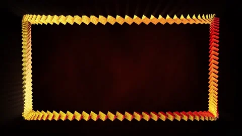 Abstract background 3D animation shiny frame structure transform in space loop. Stock-Footage 149731399