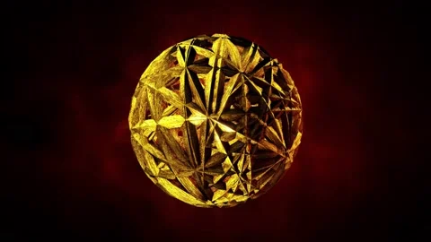 Abstract background 3D animation shiny spherical gold structure rotating loop 스톡 동영상 149732747