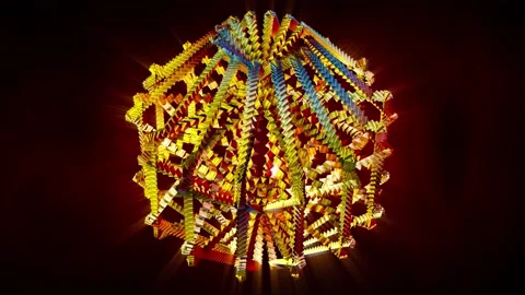 Abstract background 3D animation shiny gear structure transform in space loop Stock Footage 149732762