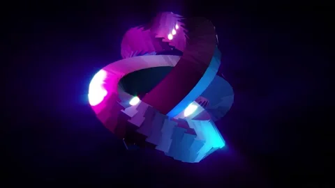 Abstract background 3D animation shiny knot structure transform in space loop Stock Footage 149732918