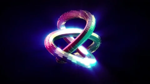 Abstract background 3D animation shiny knot structure transform in space loop 스톡 동영상 149732928