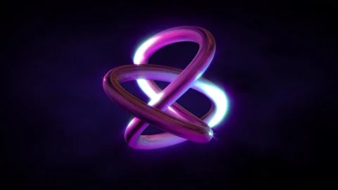 Abstract background 3D animation shiny geometry knot structure rotates loop 스톡 동영상 149732951