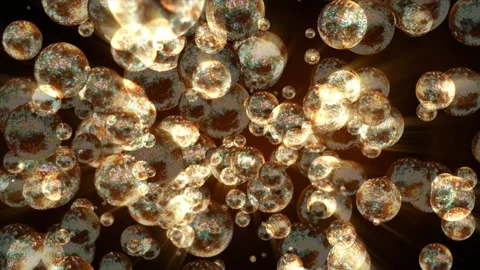 Abstract background 3D animation shiny translucent bubbles fluctuating loop 스톡 동영상 153900964