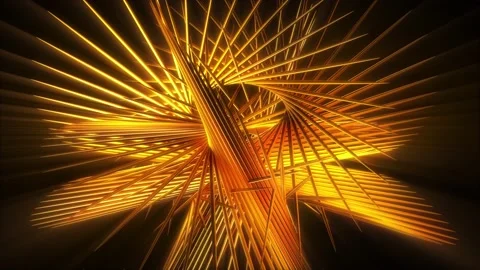Abstract background 3D animation shiny futuristic stripes gold object transform  Stock-Footage 154894807