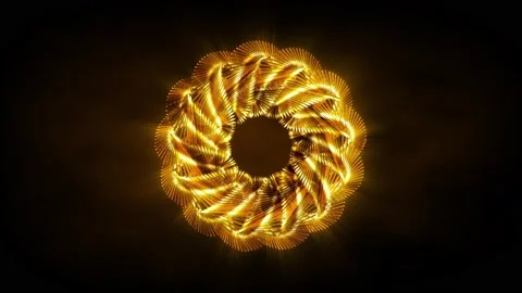 Abstract background 3D animation shiny futuristic gold object transforming loop Video stock 155566173