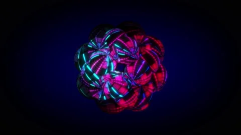 Abstract background 3D animation shiny futuristic object transforms Stockbeeldmateriaal 171417854