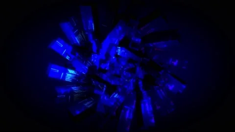 Abstract background 3D animation shiny futuristic object transforms Stockbeeldmateriaal 171417895