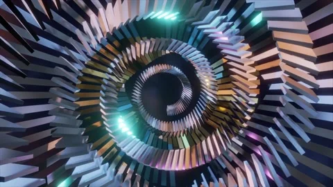 Abstract background 3D animation shiny futuristic objects transforming Stock Footage 238847879