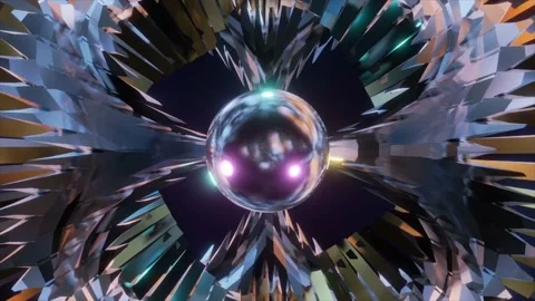 Abstract background 3D animation shiny futuristic objects transforming Stock-Footage 239460047