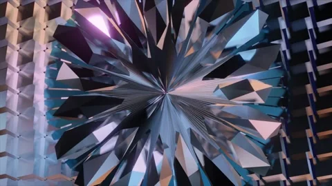 Abstract background 3D animation shiny futuristic objects transforming Vidéo 240856347