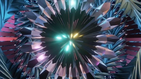 Abstract background 3D animation shiny futuristic objects transforming Video stock 241163986