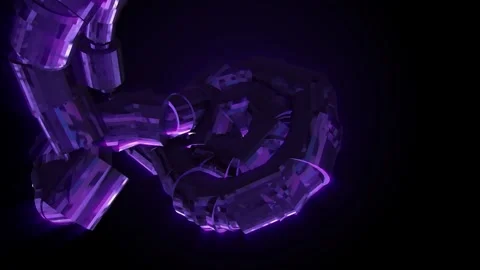 Abstract background 3D animation of shiny lilac, violet futuristic objects c Stock Footage 269027797
