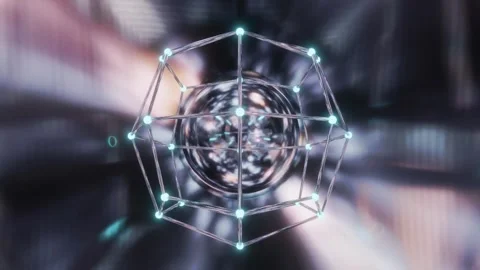 Abstract background 3D animation shiny glass and metal reflective objects Stock-Footage 278268384