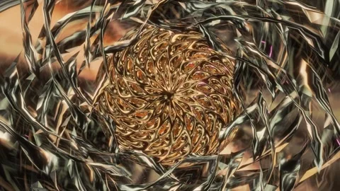 Abstract background 3D animation shiny glass and metal reflective objects Video stock 279746982