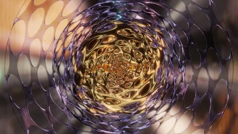 Abstract background 3D animation shiny glass and metal reflective objects Stock-Footage 281716654