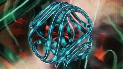 Abstract background 3D animation shiny glass and metal reflective objects Stock-Footage 283632373