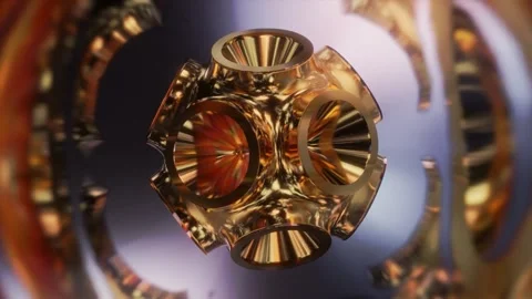 Abstract background 3D animation shiny glass and metal reflective objects Stock-Footage 284314077