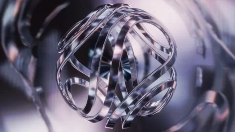 Abstract background 3D animation shiny glass and metal reflective objects Video stock 285040809