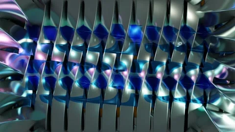 Abstract background 3D animation shiny glass and metal reflective objects Stock Footage 285832563