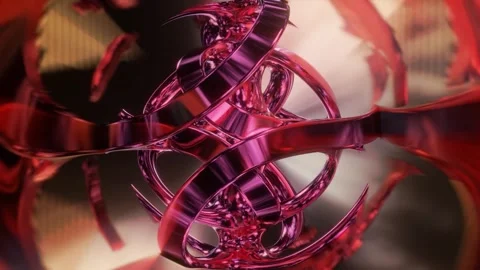 Abstract background 3D animation shiny glass and metal reflective objects Video stock 285833343
