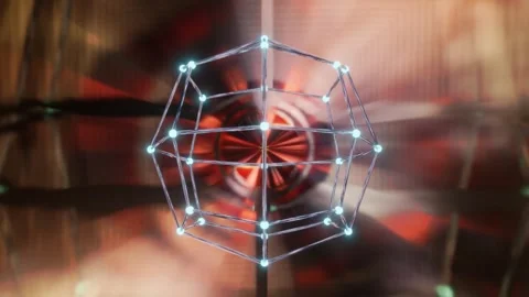 Abstract background 3D animation shiny glass and metal reflective objects Video stock 286816774