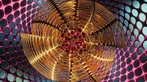 Abstract background 3D animation shiny glass and metal reflective objects Video stock 286822477