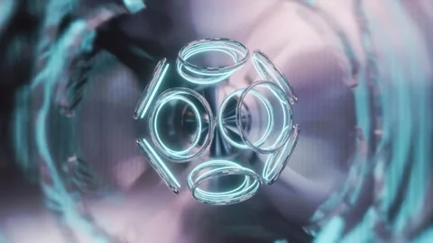 Abstract background 3D animation shiny glass and metal reflective objects Stock-Footage 289188528