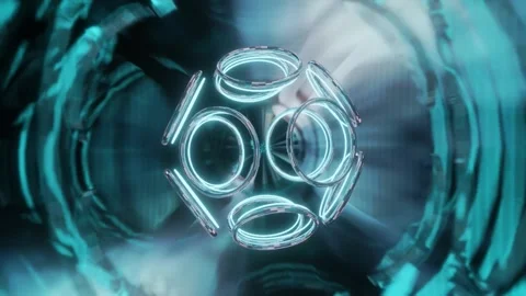 Abstract background 3D animation shiny glass and metal reflective objects Video stock 291043699