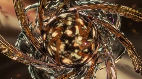 Abstract background 3D animation shiny glass and metal reflective objects Stock-Footage 291044443