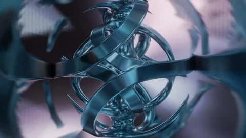 Abstract background 3D animation shiny glass and metal reflective objects Stock-Footage 295764565