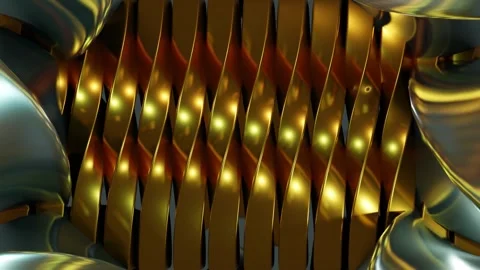 Abstract background 3D animation shiny glass and metal reflective objects Stock-Footage 297470576