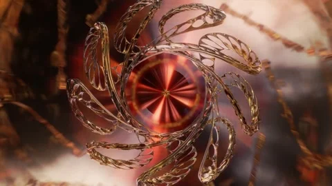 Abstract background 3D animation shiny glass and metal reflective objects Stock-Footage 297470642