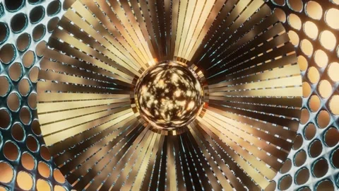 Abstract background 3D animation shiny glass and metal reflective objects Stock-Footage 297470796