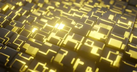 Abstract background of 3d black and yellow cubes. Stock Footage 159457345
