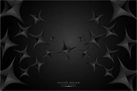 Abstract background with 3d black star. Stock Illustration