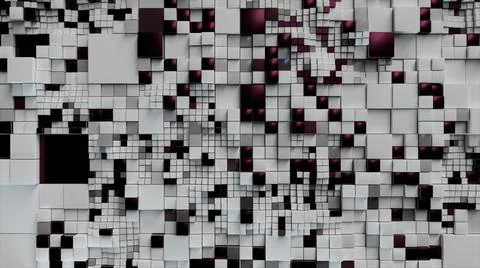 Abstract background. 3d black white cubes. Futuristic concept of network, data Stock Illustration