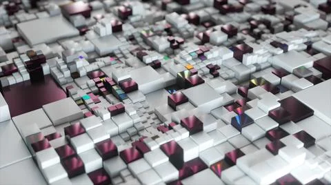Abstract background. 3d black white cubes. Futuristic concept of network, data Stock Illustration